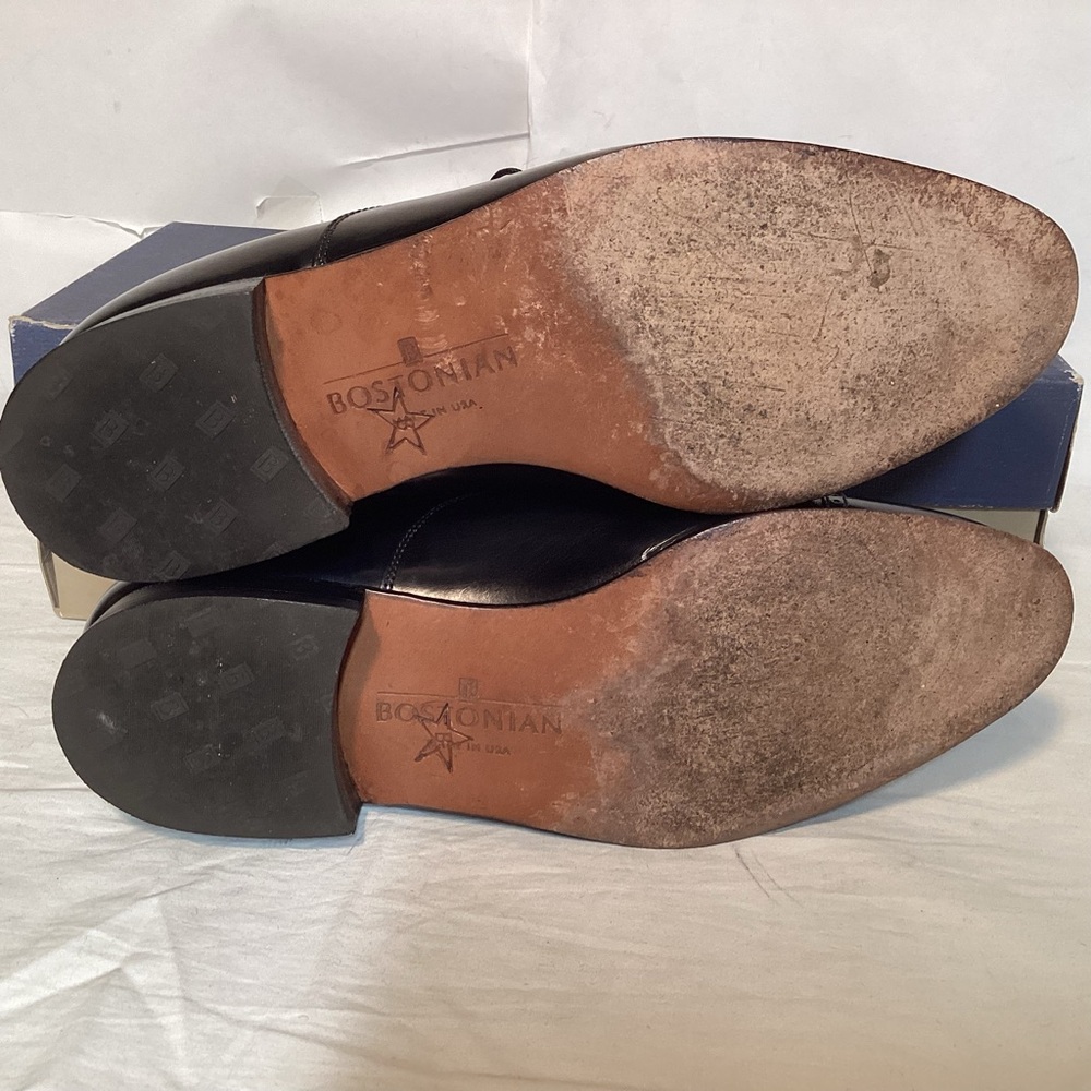 Vintage Bostonian Black Leather Cap Toe Oxfords Men’s size 8 1/2 Made In USA - Picture 8 of 11